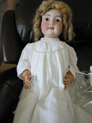 Hugh Antique German Am Bisque Doll Head On Composition Body 35 " Tall