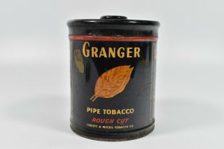 Vintage Granger Pipe Tobacco Rough Cut Tobacco Tin Irish Setter A Pointer Dog