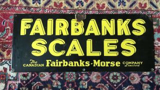 Old Fairbanks Scale Sign - Porcelian Antique