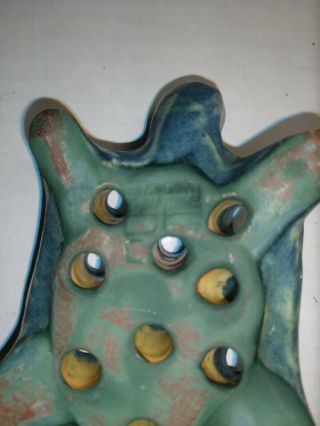 Vintage Marked Piece Zanesville Pottery Landsun Turtle Flower Frog 1900 - 1920 3
