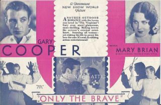 Gary Cooper Mary Brian Only The Brave Orig Vintage Precode Us Film Herald