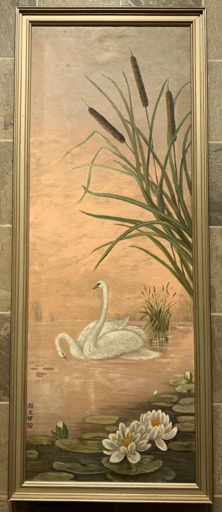 Wenliang Yan（1893 - 1988）china Artist Oil Painting Signed