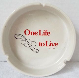Vintage Abc One Life To Live Ashtray White Ceramic Imports Inc.  Made In Korea