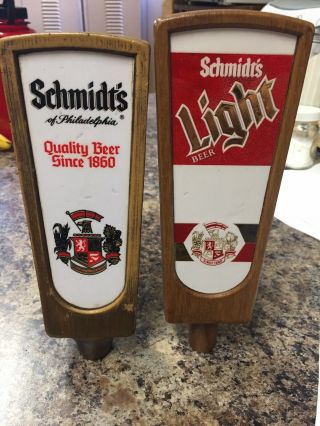 2 Vintage Schmidt’s Beer Tap Handles Man Cave Collectibles