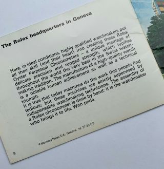 RARE 1970 ' s Vintage Rolex Submariner Sea - Dweller 5513 1680 1665 Waves Booklet 2