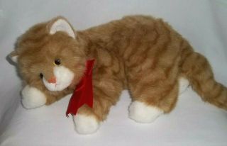 1995 Ty Classic 18 " Plush Al E Kat Cat Kitty Orange Tabby Vintage Lg Red Ribbon
