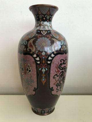 Antique Japanese Meiji Period Cloisonne Enameled Vase Hayashi Kodenji? Rare