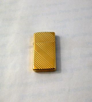Vintage Zippo Lighter Gold Tone Xii " D " Bradford,  Pa.  Made In U.  S.  A.