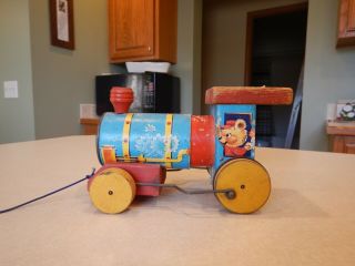 Vintage Fisher Price 617 Whistling Engine Pull Toy