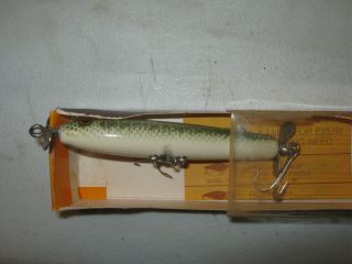 Vintage Bomber Fishing Lure & Papers Wooden Lure Spinstick Baby Bass 2