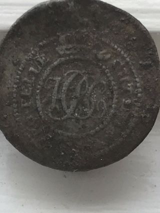 Hbc Hudson Bay Company Rare Antique Pewter Large Button 1700’s Fur Trade