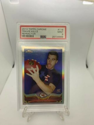 2013 Topps Chrome Refractor Travis Kelce 118 Rookie Card Rc Psa 9 Chiefs
