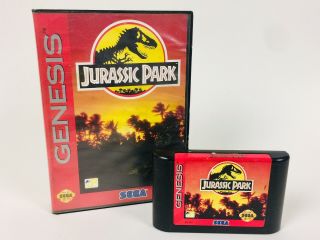 Vtg Retro Jurassic Park Sega Genesis,  1992 W/ Game Case Great Shape