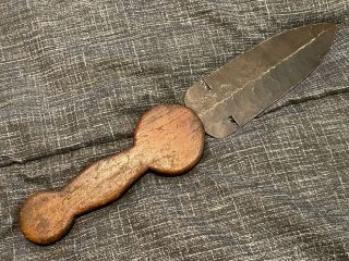 Early 1800s Sioux Indian Dag Knife Trade Blade Paddle Handle