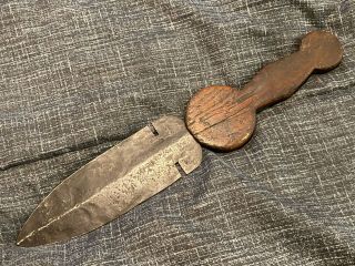 Early 1800s Sioux Indian Dag Knife Trade Blade Paddle Handle 2