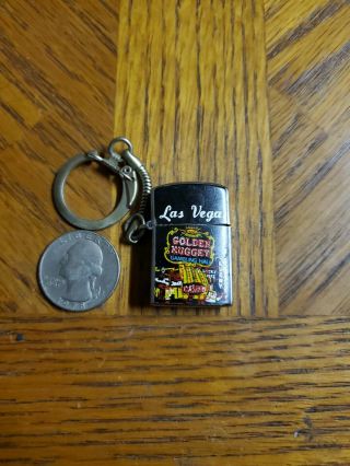 Vintage Las Vegas Golden Nugget Souvenir Miniature Keychain Mini Lighter