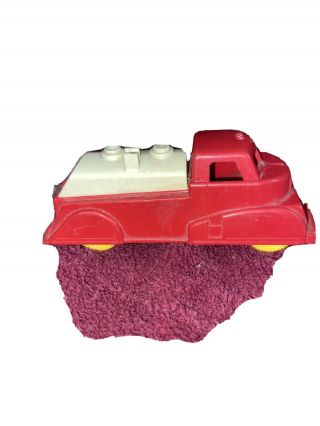 Vintage.  Superior Plastic Toy Tanker Truck Red & White / Gasoline