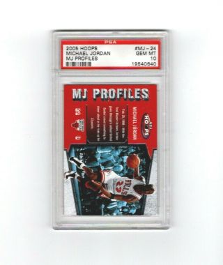 Michael Jordan 2005 Hoops Mj Profiles Mj - 24 Psa 10 Gem Bulls Last Dance Pop 6