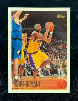 Kobe Bryant 1996 - 97 Topps Not Chrome Base Rc Rookie Lakers Card Nm - Mt Nr
