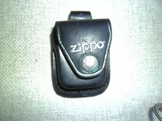 Vintage Black Leather Zippo Lighter Holder Belt Case Pouch Unique Look