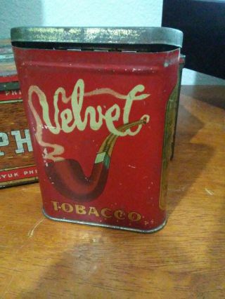 Vintage Velvet Tobacco 3 1/2 “ Tin  S,  H B.  I.  N