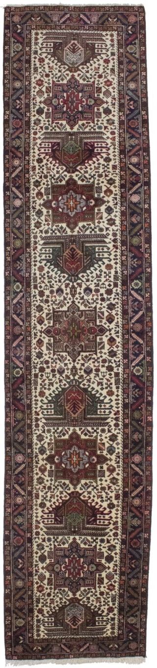 Vintage Geometric Design Karajeh 3x13 Tribal Runner Oriental Hallway Rug Carpet