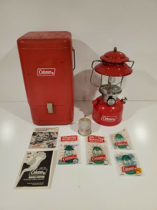 Coleman Model 200a195 Lantern Made In March Of 1974 Red Metal Case &accessories