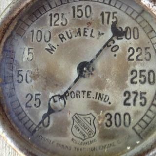 Antique M Rumely Co Engine Gauge Double Spring Traction 81844A Ashcroft MFG 3