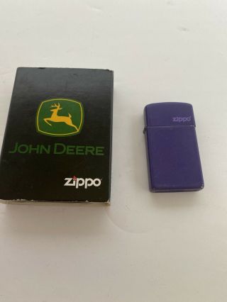 2 Zippo Lighters - John Deere Engraved /purple