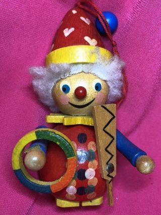 Vintage Steinbach Christmas Ornament German Erzgebirge Clown Jester Hearts Aa