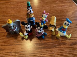 7 Vintage Walt Disney Productions Japan Ceramic Figures Dumbo Mickey Donald Duck
