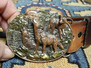 Vintage Bergamot Brass High Relief Bronze - Gold Tone Belt - Buckle 38 Unworn