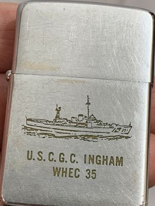 1969 Zippo Lighter - Uscgc - Ingram Whec 35 - Coast Guard Ship