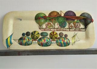 Fornasetti Tray Antique Hand Painted Palloni 1950s Midcentury Design Ballons