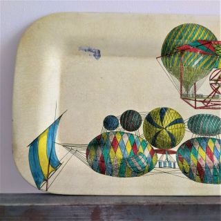 Fornasetti Tray Antique Hand Painted Palloni 1950s Midcentury Design Ballons 2