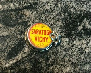 Vintage Saratoga Vichy Spring Water Beverage Kork N Seal Reseal Bottle Cap Ny
