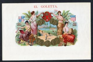 Old El Goletta Cigar Label - Ships - Anchor - Label