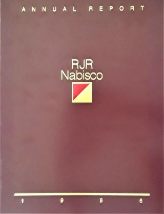 Rjr Nabisco Rj Reynolds Tobacco Annual Report 1986 W/ Jack Nicklaus,  Rod Laver
