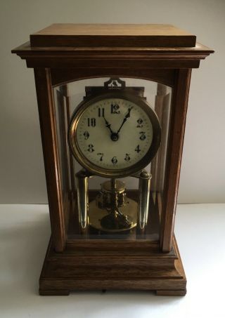 Gustav Becker 400 Day Anniversary Torsion Clock Good Order In Oak Case