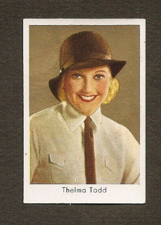 Thelma Todd Card Vintage 1930s Goldfilm Salem Dresden Tobacco M.  G.  M.  Photo