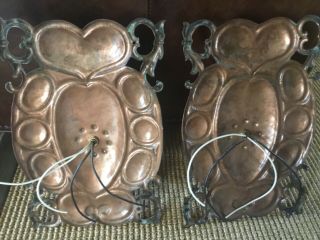 vintage copper and brass wall sconces 2