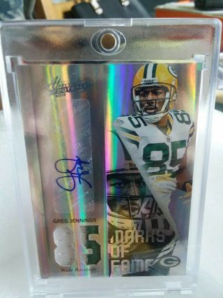 2012 Panini Absolute Marks Of Fame Greg Jennings Packers 1/1 Auto Card