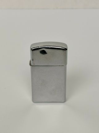 Vintage Zippo Slim Lighter 1966 Solid Brushed Chrome