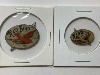 2 Vintage Tobacco Tag Red Bird Tin Litho Advertising