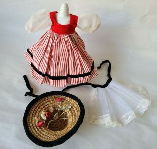 Vintage 1950s Vogue Ginny Doll Debs Dress & Hat Medford Tag - 3 Pc Set 6074