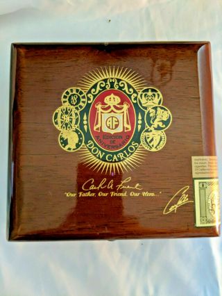 A.  Fuente Don Carlos Reserva No.  3 Cigar Box - Empty Anniversary Edition Great