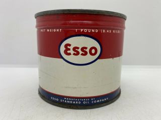 Old Gas Oil Collectible Vintage Esso Grease Standard Oil Co.  Advertising Tin Can
