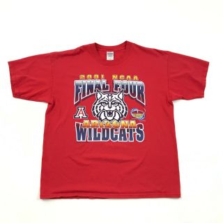 Vintage Arizona Wildcats Shirt Size Extra Large Red Short Sleeve Final Four 2001