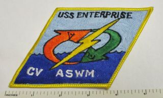 Us Navy Uss Enterprise Cvn - 65 Aircraft Carrier Patch Cv Aswm Vintage