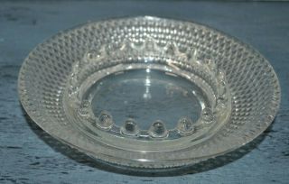 Vintage Ashtray Heavy Clear Glass Cut Diamond Pattern 6.  5 Inch